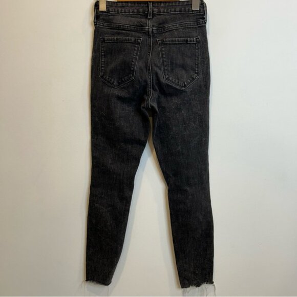 Old Navy High-Waisted Rockstar Super-Skinny Gray Ripped Ankle Jeans BlackBerry - Picture 6 of 7
